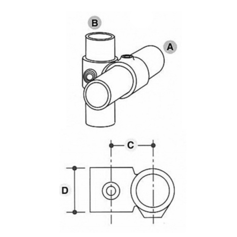 Key Clamp Offset Crossover 90 Degree Vertical or Horizontal IITC